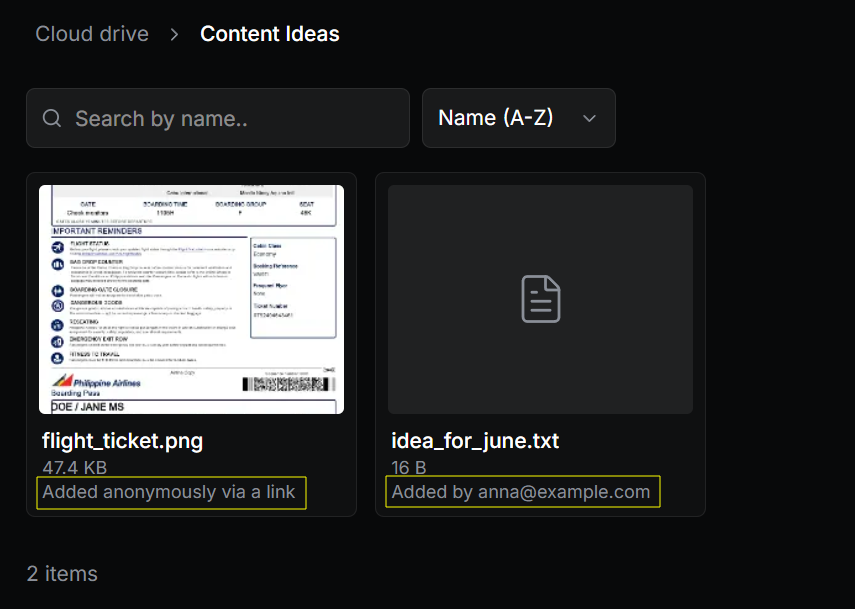 File added by user example