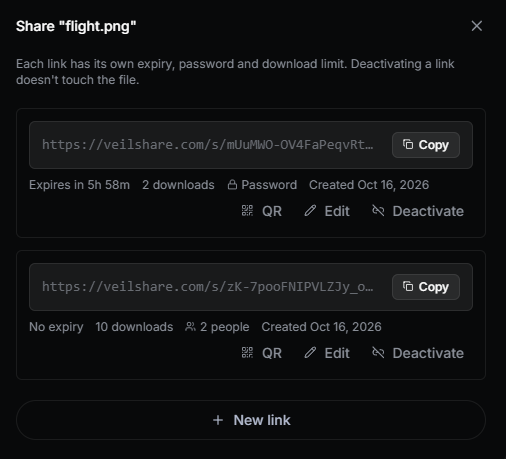 Share file dialog