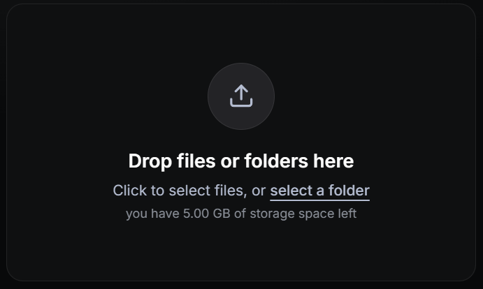 Upload box on the front page